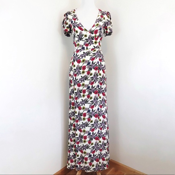 ASOS Dresses & Skirts - ASOS Floral Print Short Sleeve Tie Maxi Dress